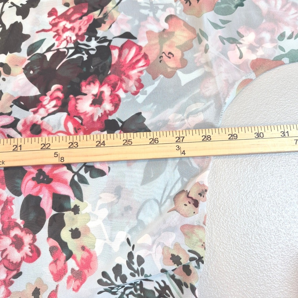 Floral Sheer Kimono Cover Up One Size Mint Blue Pink Boho Beach Resort Festival - Picture 8 of 9